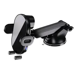 TECMASTER - Soporte de Auto con Carga Inalámbrica 15W TM200543 - Negro