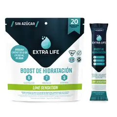 EXTRALUZ - Bebida Hidratante en Polvo 20 Sachet Extra Life Lima