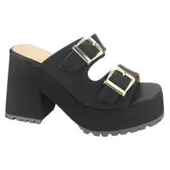 CHALADA - Sandalia Mujer Negro Casual Viva-5