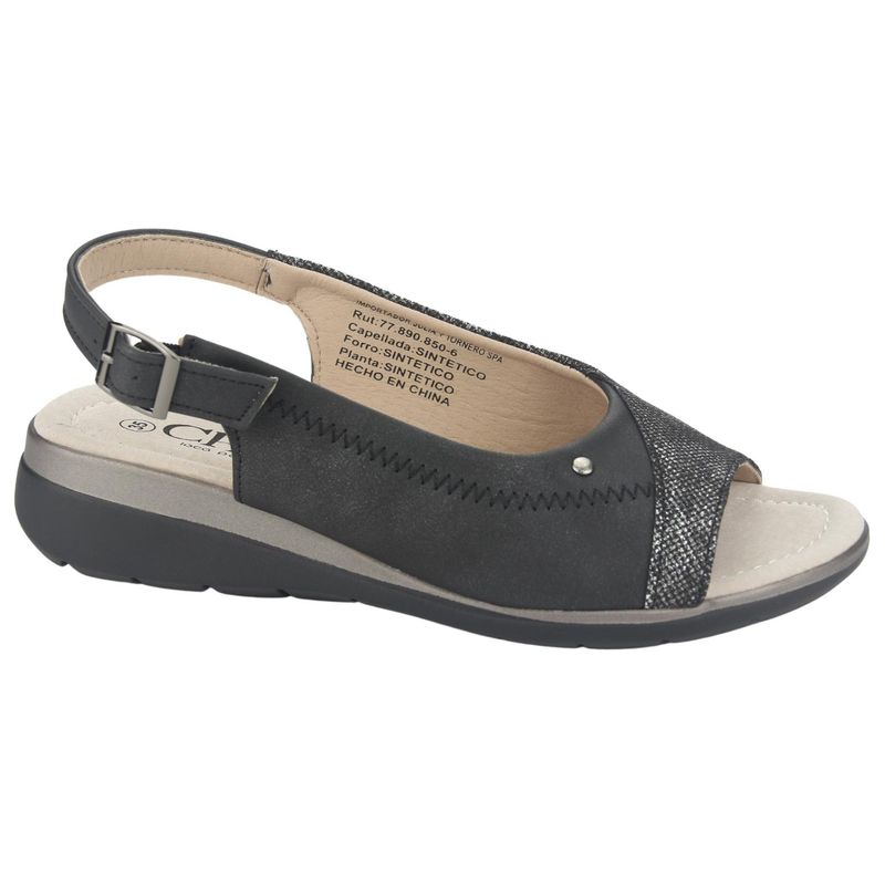 CHALADA - Sandalia Mujer Negro Casual Chalada Floro-5