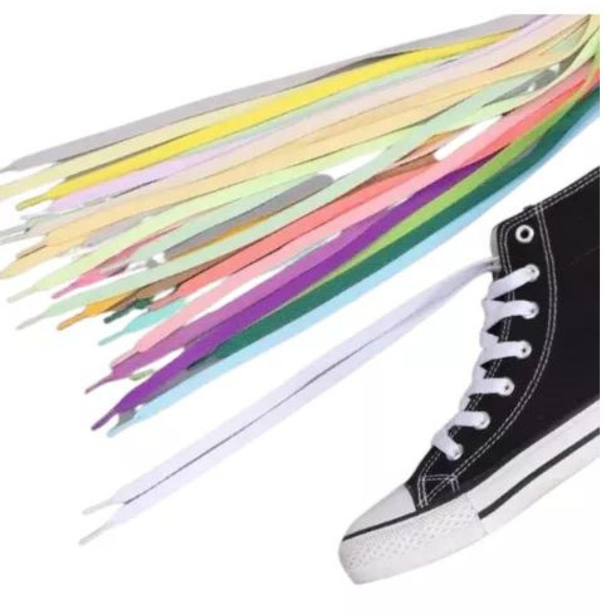 LIKE SHOP - 1 Par De Cordones Para Zapatilla. Planos, Colores. Oferta