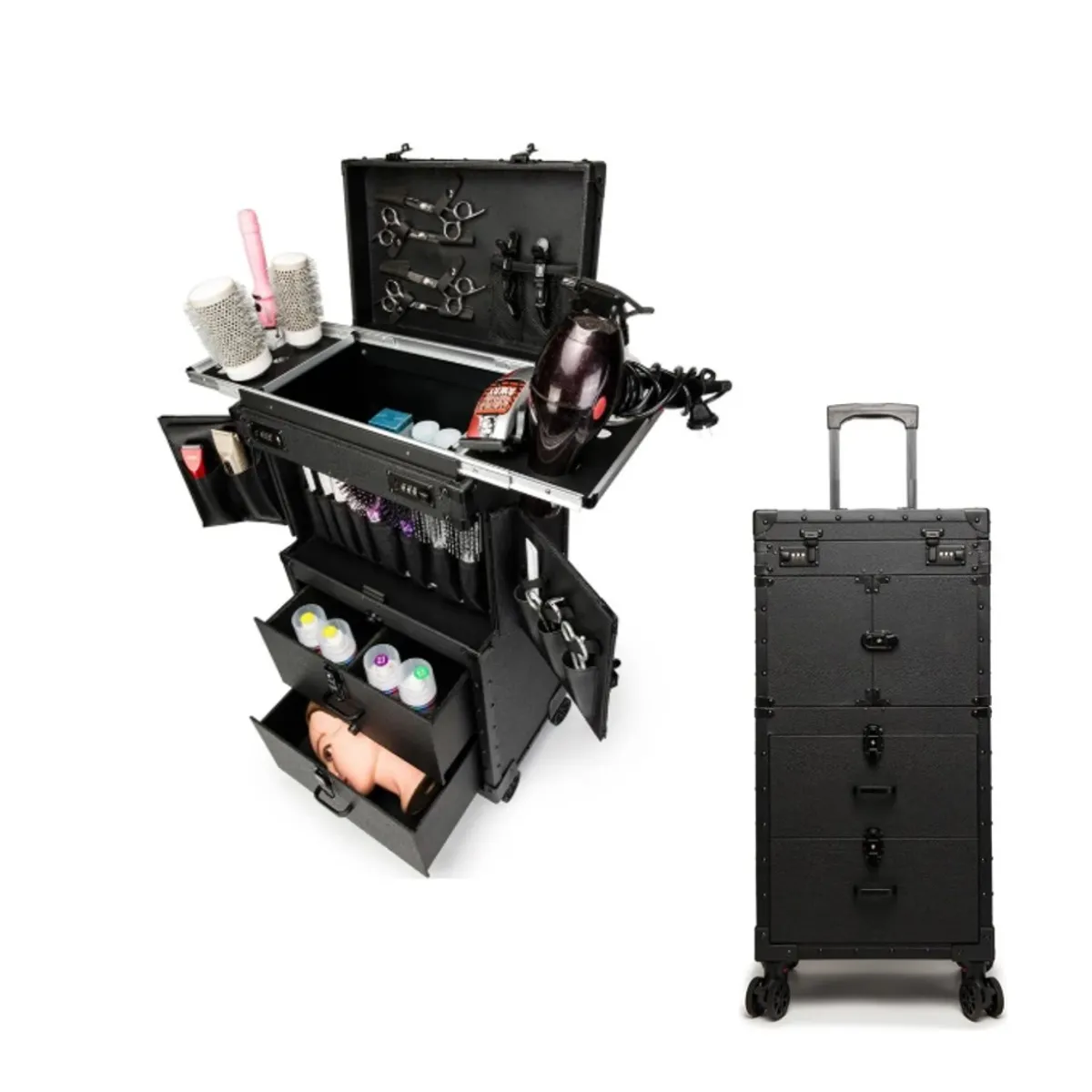 GENERICO - Maleta Porta Accesorios Peluqueria Maquillaje Manicure Negra