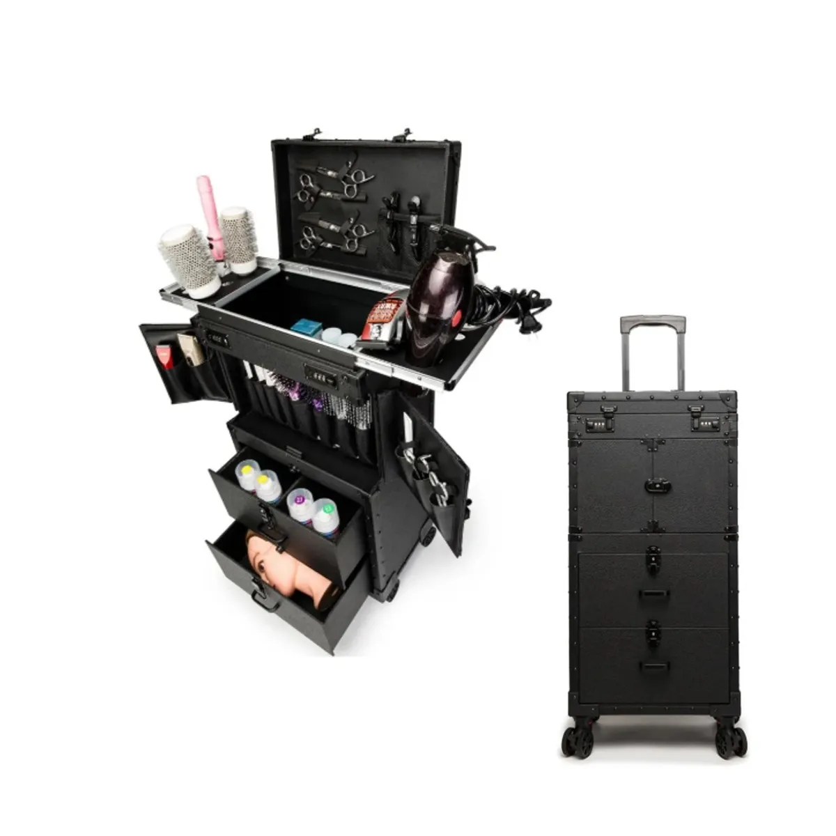 GENERICO - Maleta Porta Accesorios Peluqueria Maquillaje Manicure Negra