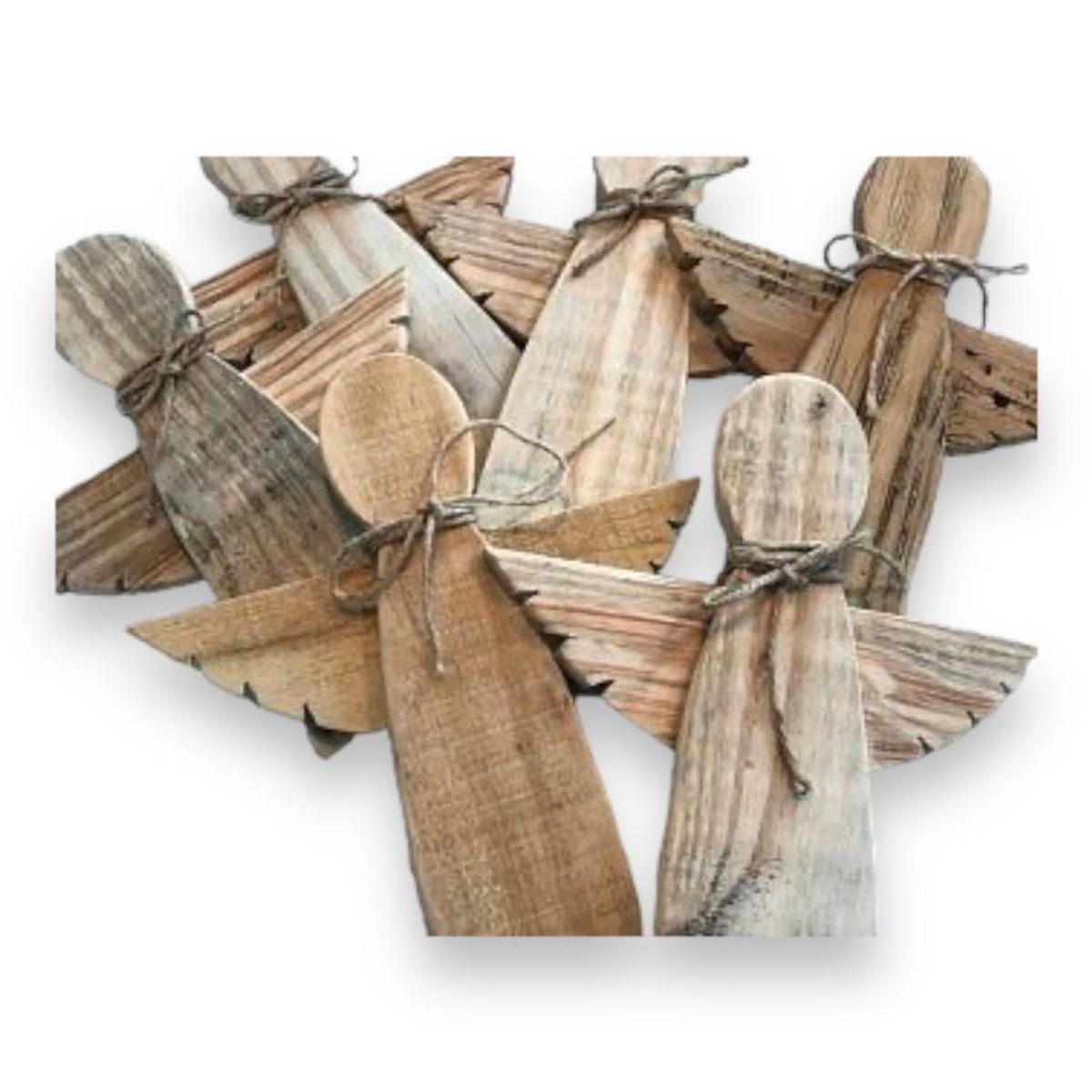 TAIKKEE - ANGELES DECORATIVOS DE MADERA BLANCO ALBAYALDE 1 UNIDAD