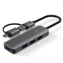 TECMASTER - Hub USB 3.0 + Adaptador Type-C 5 Gbps TM-100543