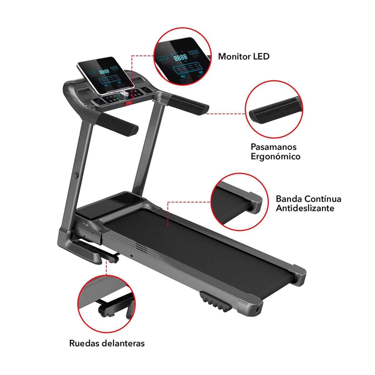 SPORTIME - Trotadora Eléctrica M7 Pro Multifunción