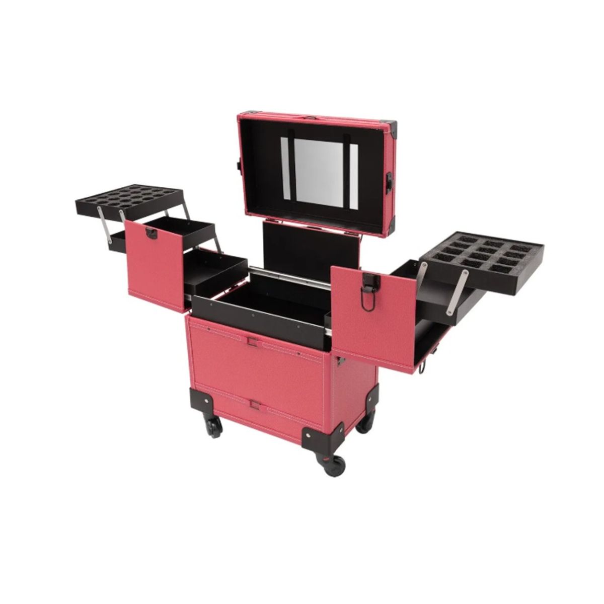 GENERICO - Maleta Multiuso Manicure y Maquillaje Rosada - Litchi Grai