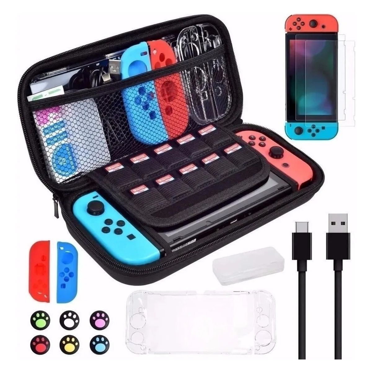 GENERICO - ESTUCHE PROTECTOR PARA NINTENDO SWITCH CON ACCESORIOS