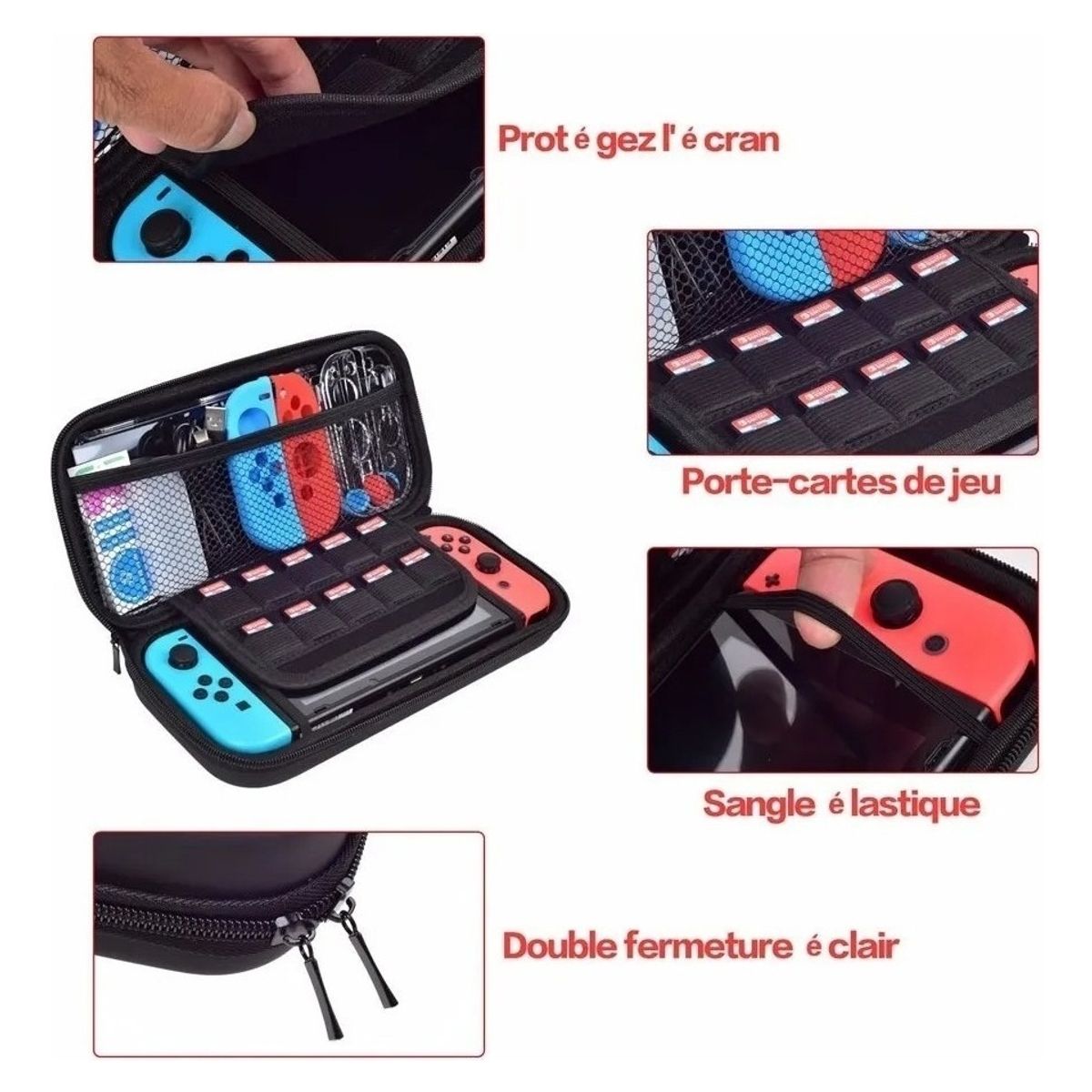 GENERICO - ESTUCHE PROTECTOR PARA NINTENDO SWITCH CON ACCESORIOS