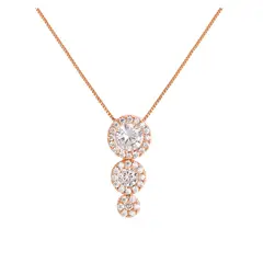 VANE COLLECTION - Cadena collar mujer fina baño oro rosado y circones en degradé