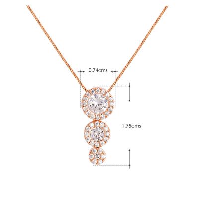 Imagen 2 del producto Collar para mujer cadena fina baño oro rosado y circones en degradé