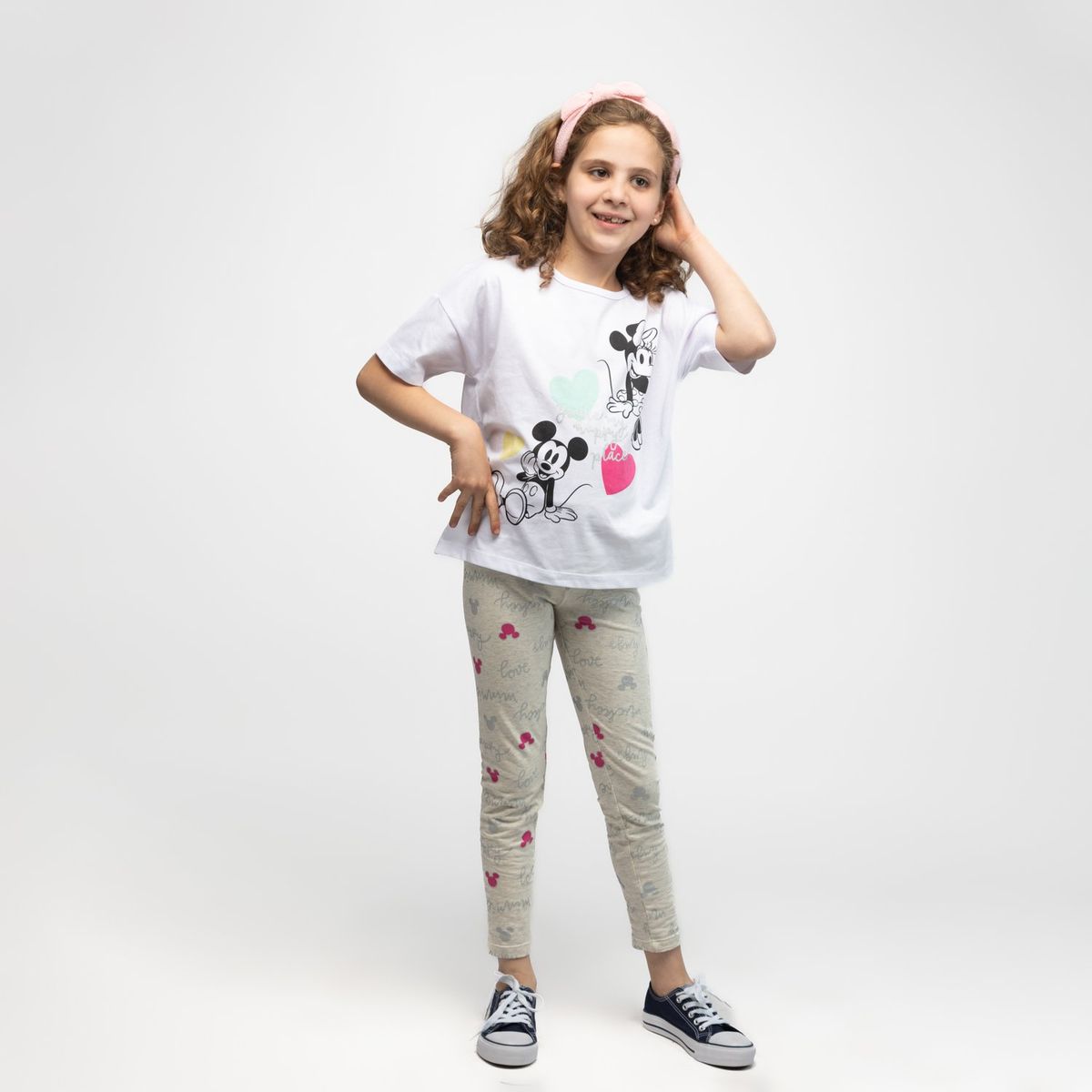 DISNEY - Conjunto Niña Corazones Minnie Blanco Disney