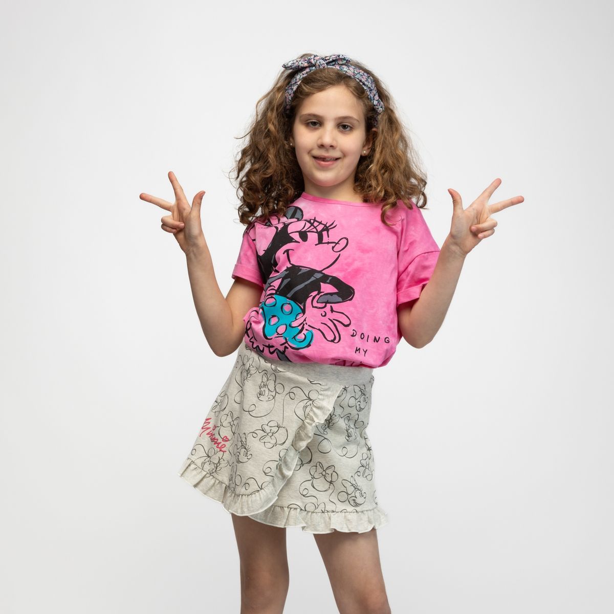 DISNEY - Falda Niña Ruffles Minnie Gris Disney