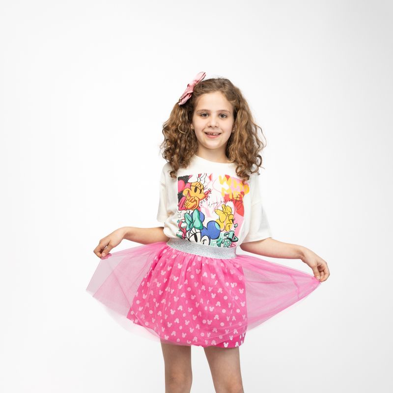 DISNEY - Falda Niña Lunares Minnie Rosa Disney