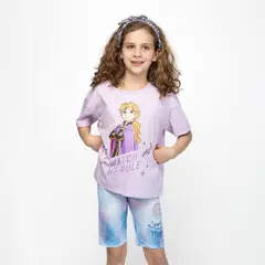 DISNEY - Polera Niña Watch Me Rule Frozen Morado