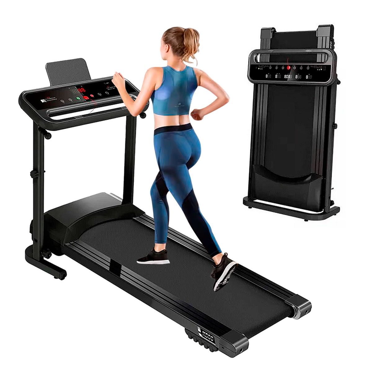 SPORTIME - Trotadora Eléctrica K500 Plegable Super Compacta Negra