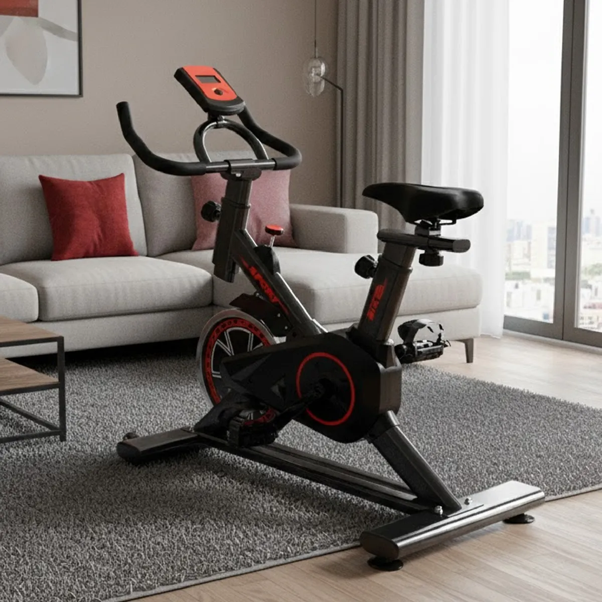 SPORTIME - Bicicleta Spinning Pro Sport 6kg Resistencia Ajustable