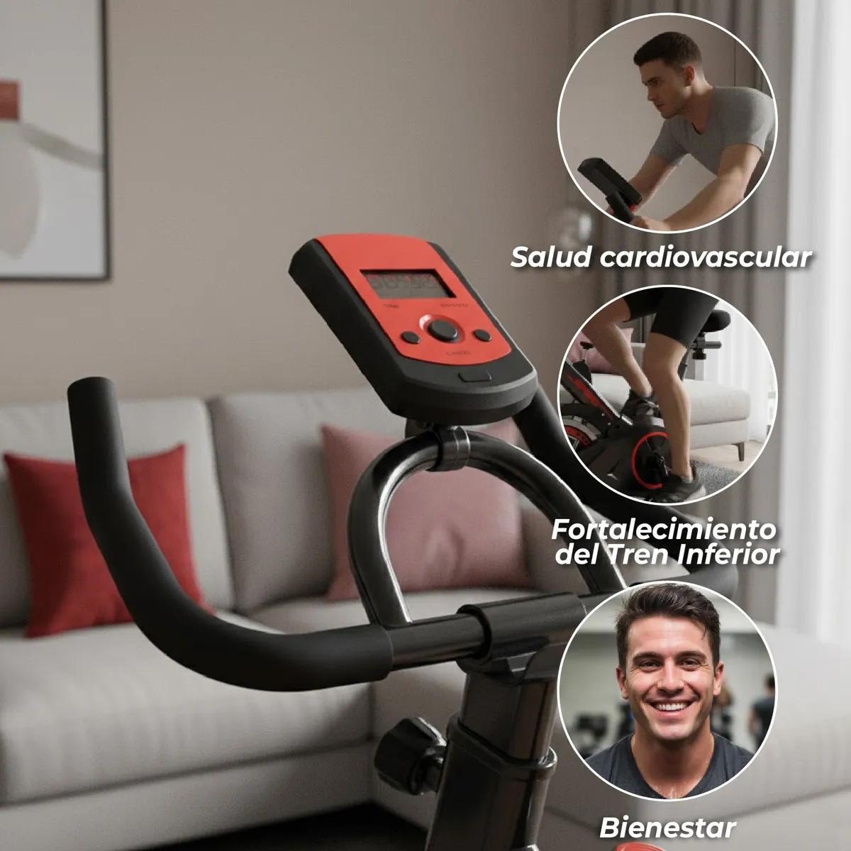 SPORTIME - Bicicleta Spinning Pro Sport 6kg Resistencia Ajustable