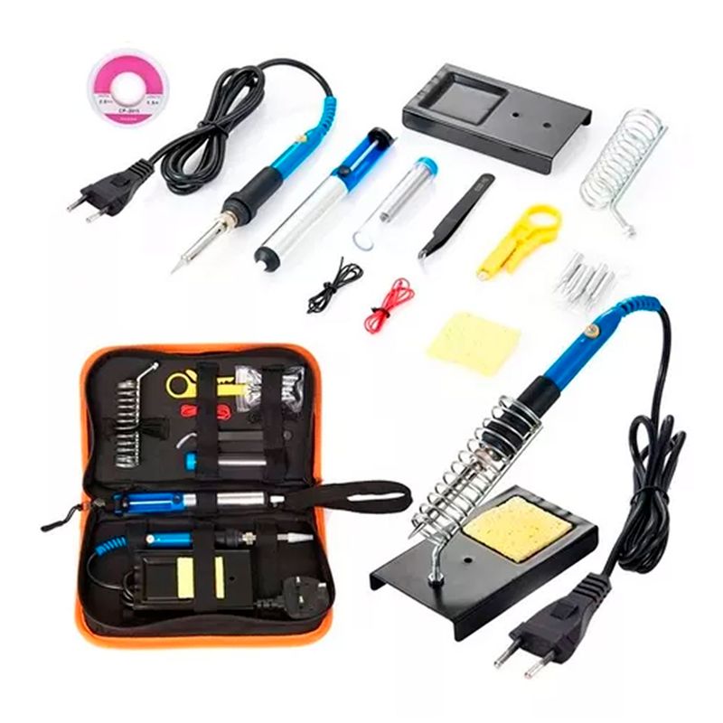 ESHOPANGIE - Kit Eléctrico Cautín 60w Regulable 16 Accesorios