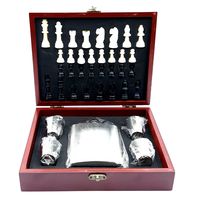Ajedrez Set Con Petaca Shot Tablero Madera