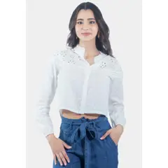 TENTATION - BLUSA BRODERIE CON BOTONES