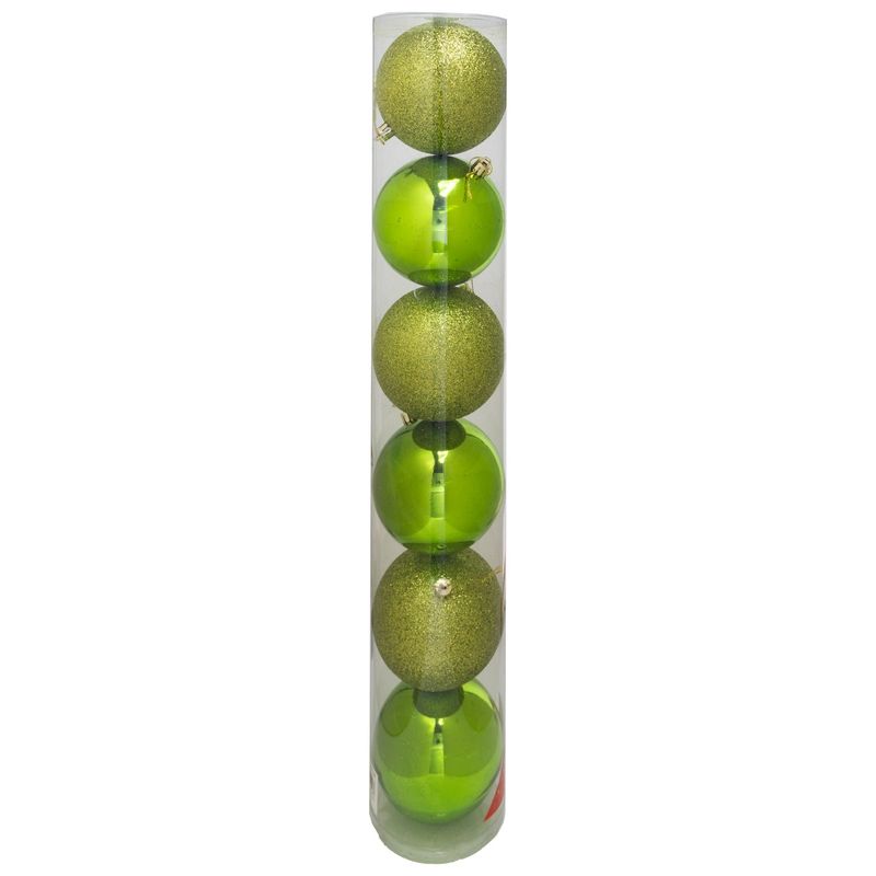 PROPLASTIC - Set de 6 esferas navideñas 10 cms color verde