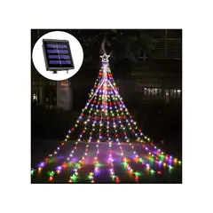 GENERICO - Luces Solar Cascada Navidad Luces Led Multicolor Cortina Árbol Navidad