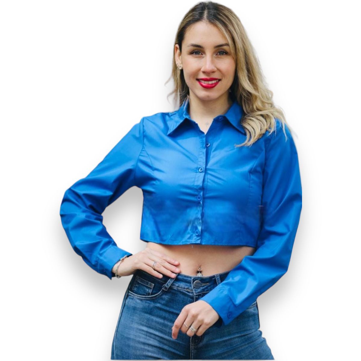 GENERICO - Blusa Corta Casual Manga Larga