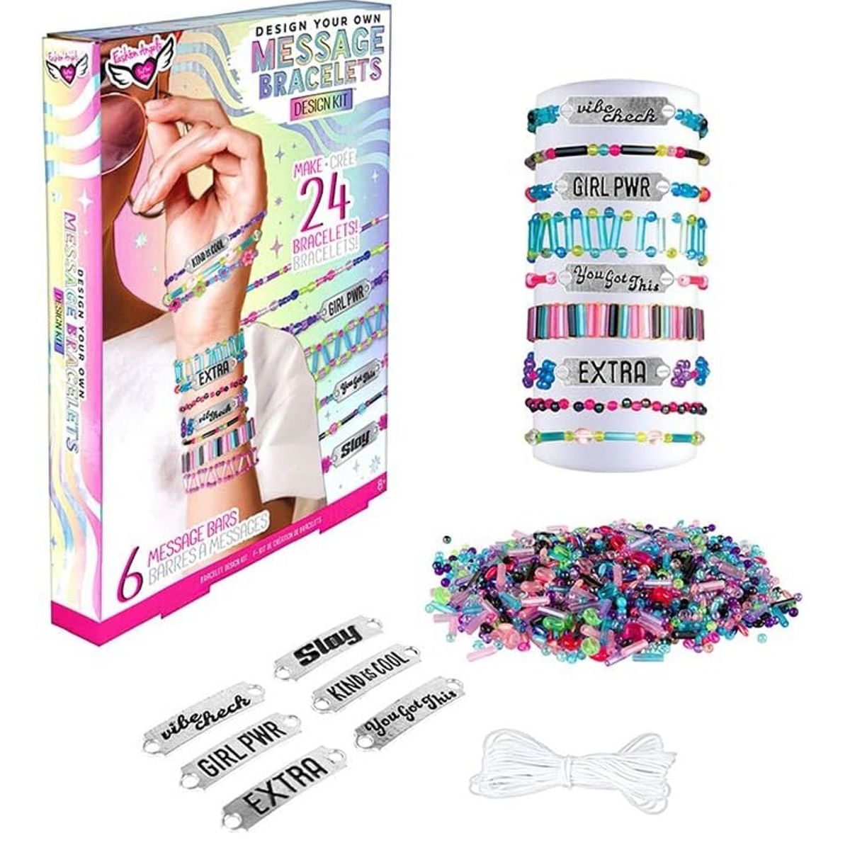 FASHION ANGELS - Set Pulseras Crea Tu Mensaje Juguete Niñosas Fashion Angels
