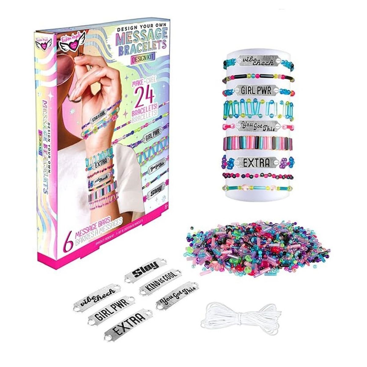 FASHION ANGELS - Set Pulseras Crea Tu Mensaje Juguete Niñosas Fashion Angels