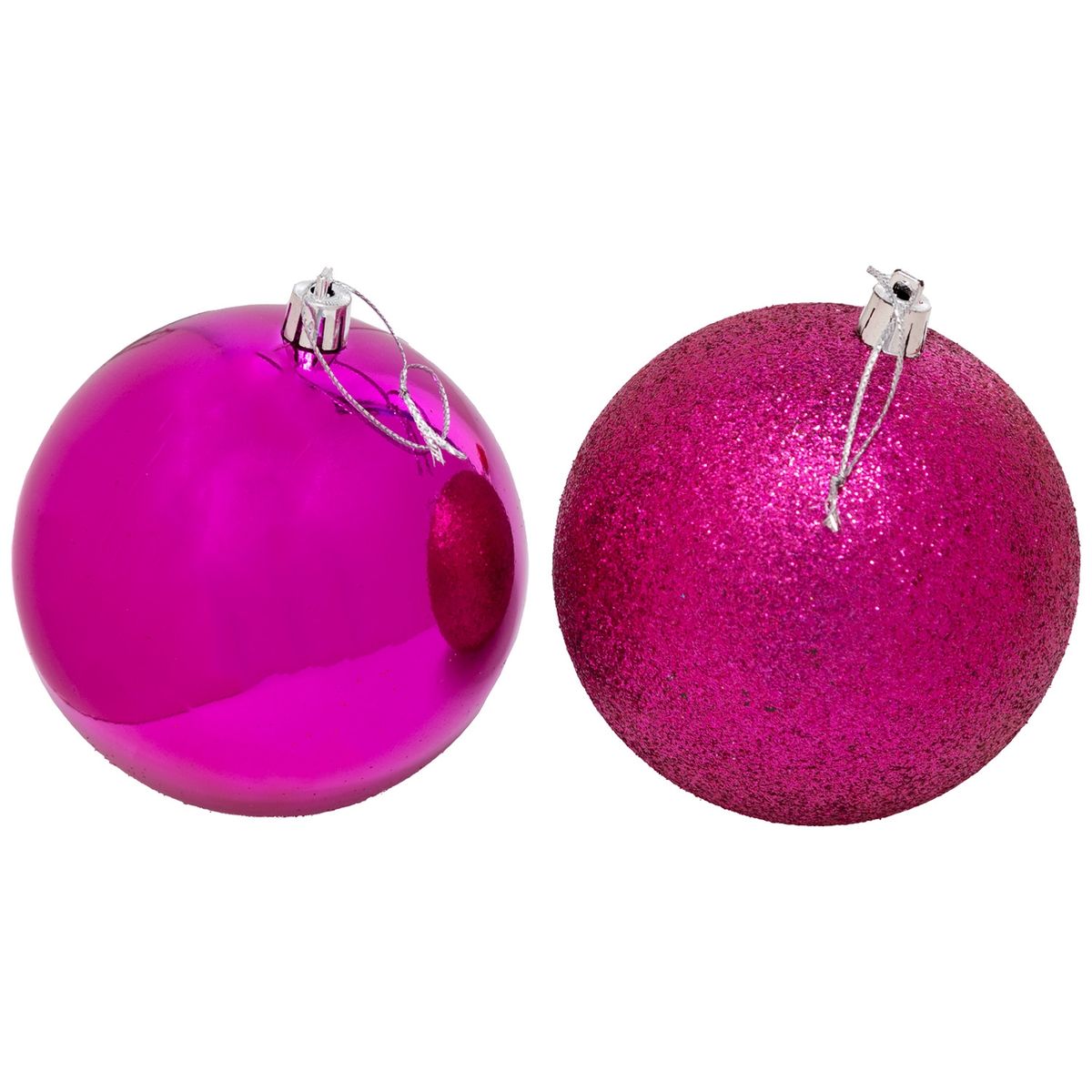 PROPLASTIC - Set de 6 esferas navideñas de 10 cms color fucsia