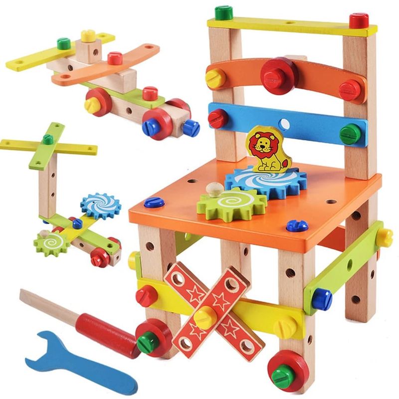 OEM - SILLA MONTESSORI DE MADERA CON TUERCAS
