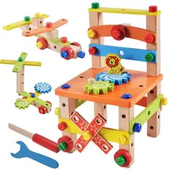 OEM - SILLA MONTESSORI DE MADERA CON TUERCAS