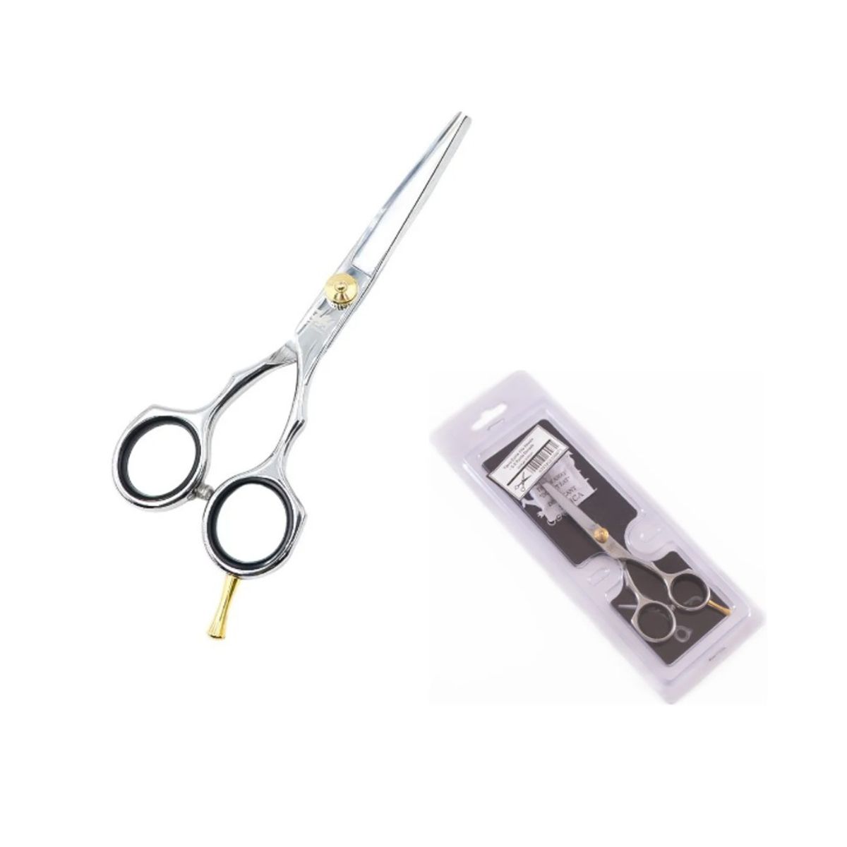 GENERICO - Tijera Corte Filo Navaja 3 Estrellas 5.5 Punta Dorada