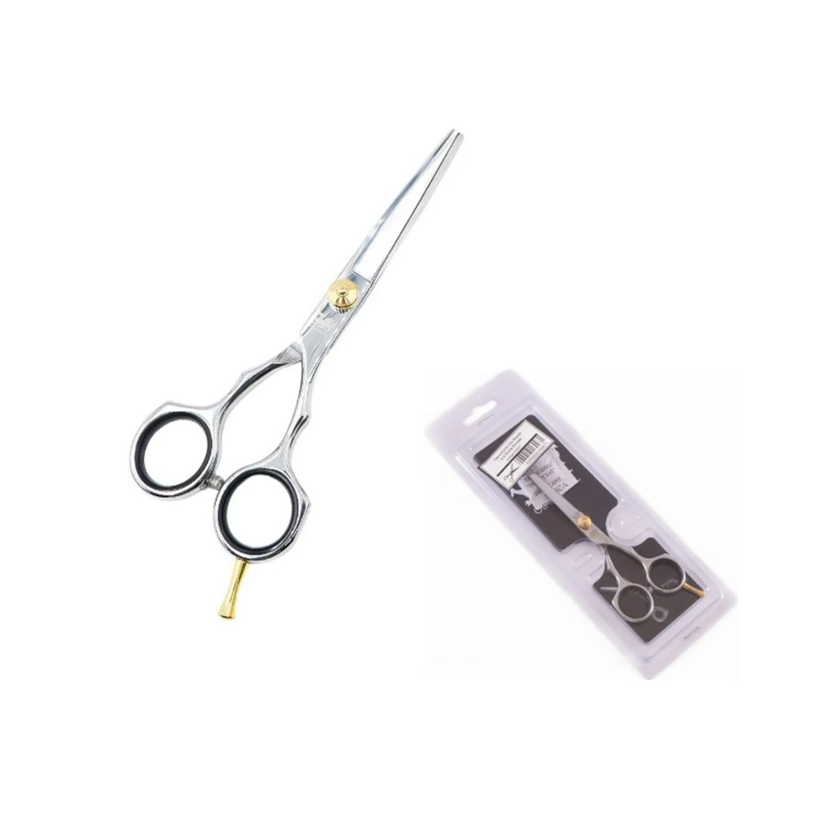 GENERICO - Tijera Corte Filo Navaja 3 Estrellas 5.5 Punta Dorada