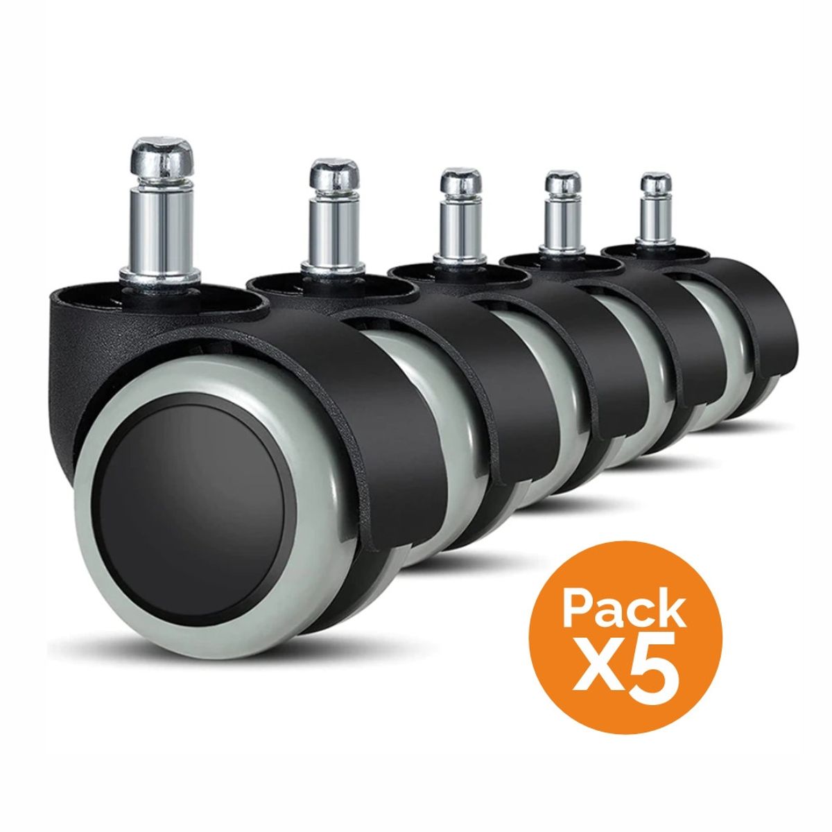 GENERICO - Ruedas Para Silla Escritorio Tipo Roller Set 5 Universales – gris
