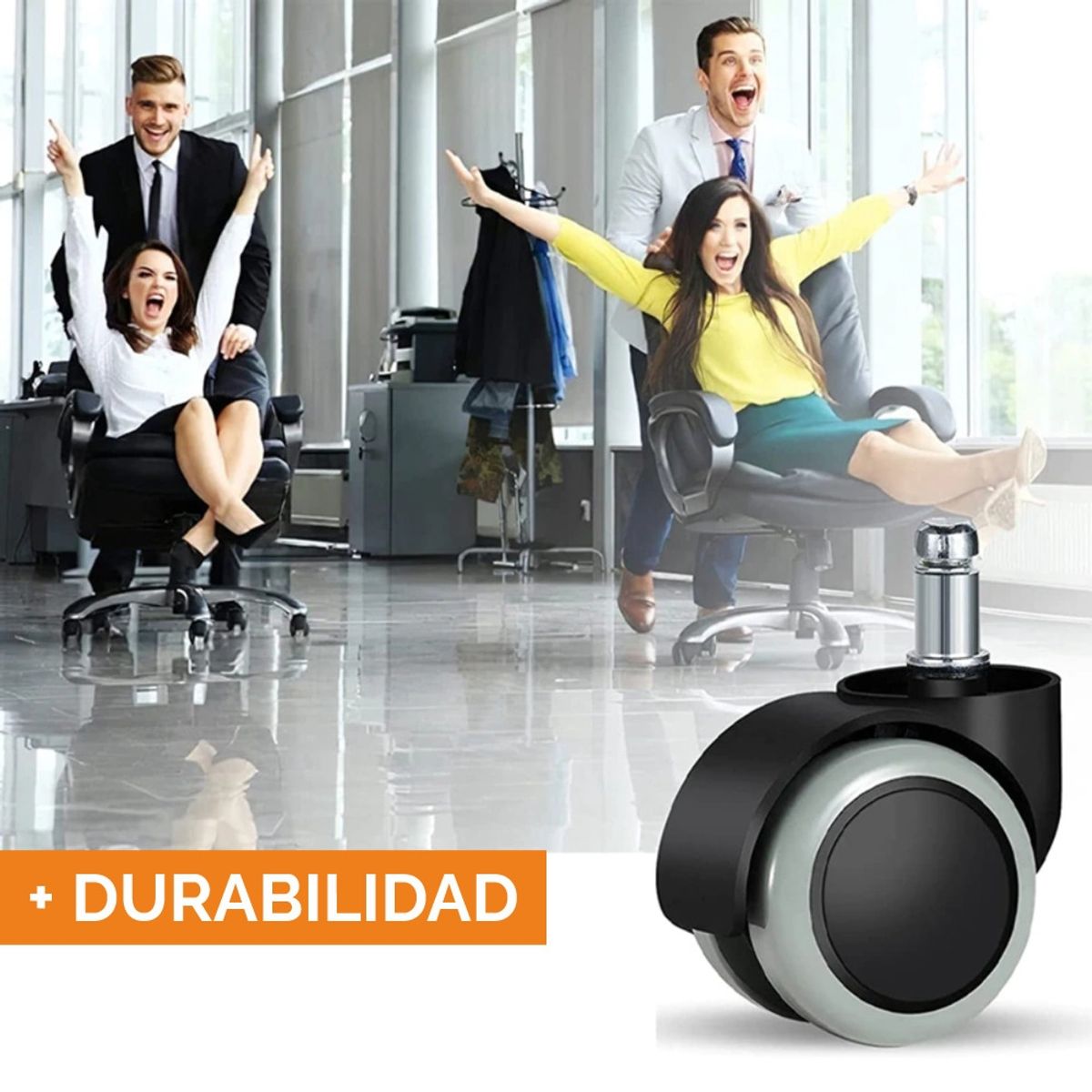 GENERICO - Ruedas Para Silla Escritorio Tipo Roller Set 5 Universales – gris