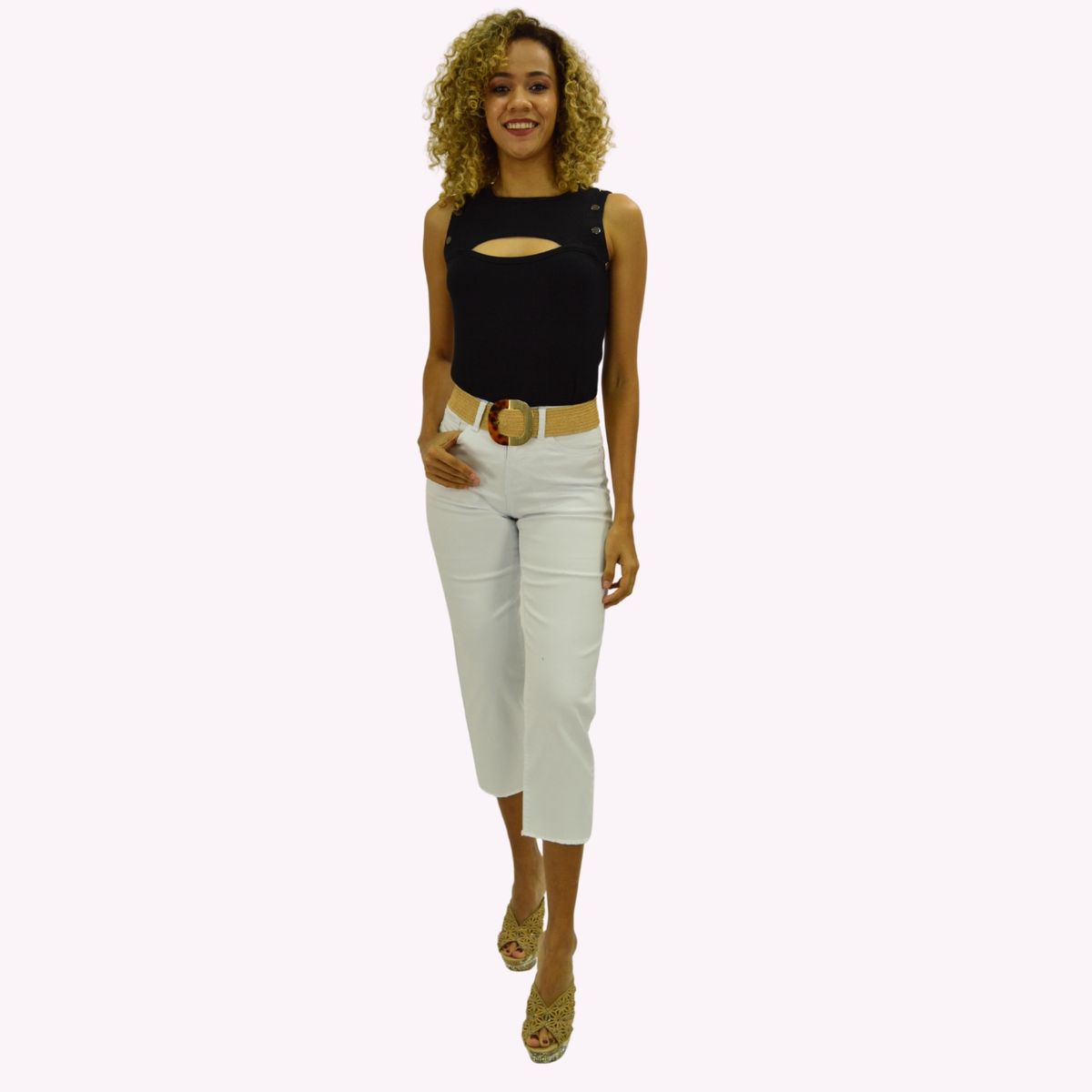 TENTATION - Pantalon Cropped Gabardina Tentation