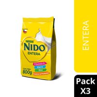 Leche En Polvo Nido® Entera Bolsa 800g Pack X3