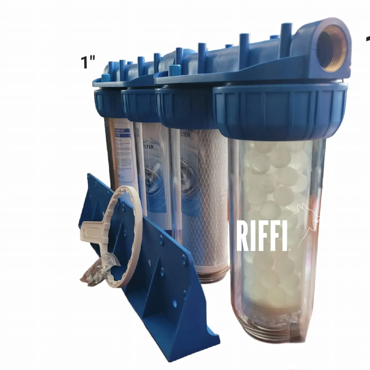 GENERICO - Filtro de agua 4 etapas anti sarro 10" x 2.5" - 2.75" polifosfato