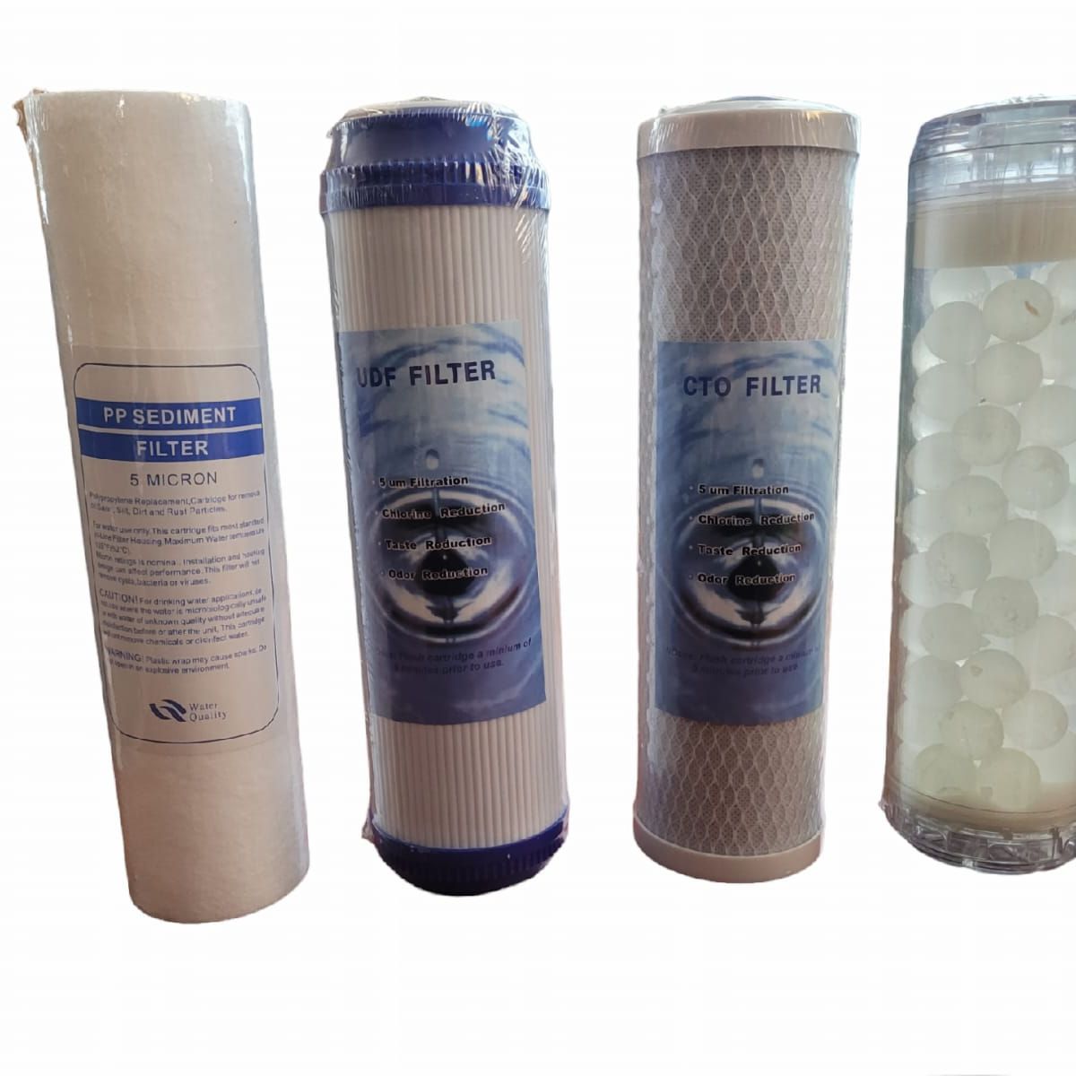 GENERICO - kit repuesto filtro de agua 4 etapas antisarro 10" x 2.5" - 2.75" polifosfato