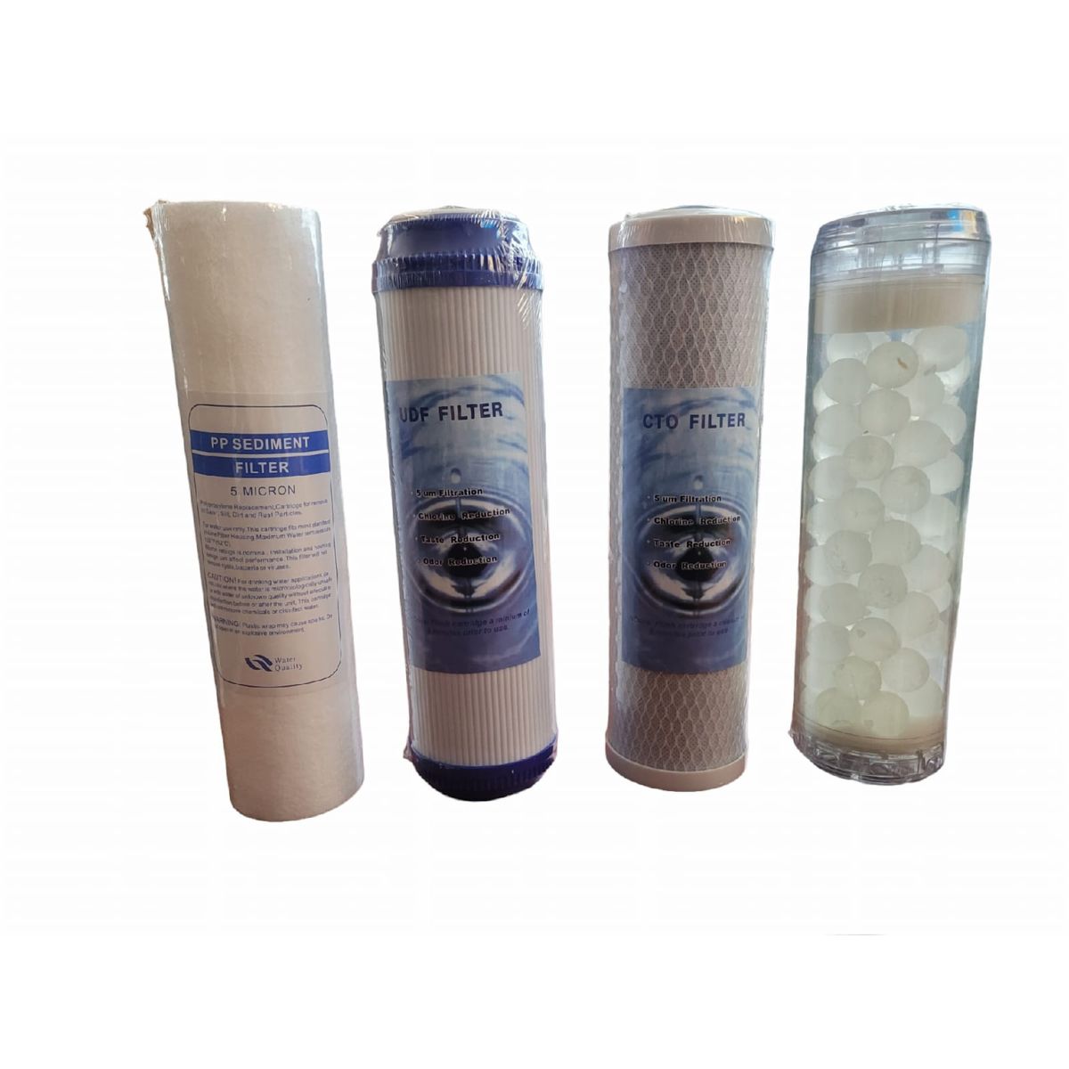 GENERICO - kit repuesto filtro de agua 4 etapas antisarro 10" x 2.5" - 2.75" polifosfato