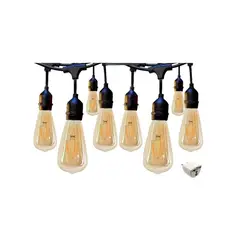 KMT TOOLS - Guirnalda Impermeable 10 Metros + 10 Ampolletas E27 Vintage