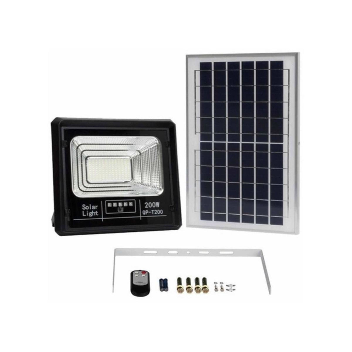 GENERICO - Foco Reflector Solar 200w Panel Independiente Exterior e Interior