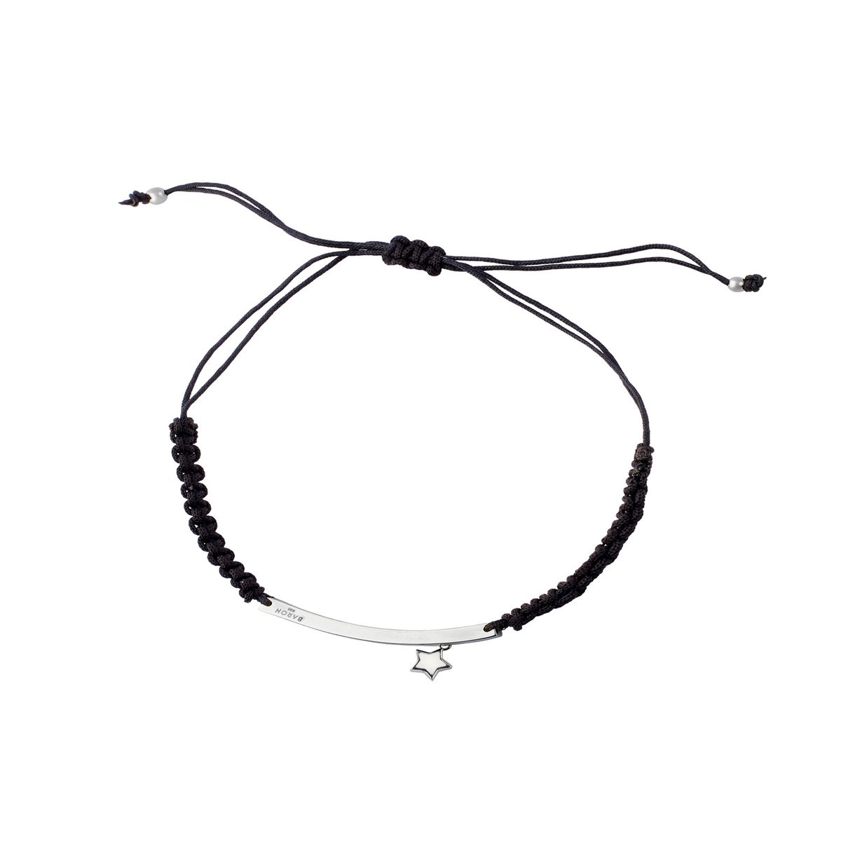 JB JOYAS BARON - Pulsera de Plata Esterlina 925 Placa Estrella Ajustable