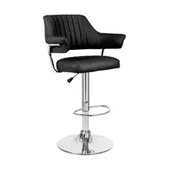GLOBAL LATIN GROUP - Silla Piso Bar con Respaldo y Posa Brazos - Negro