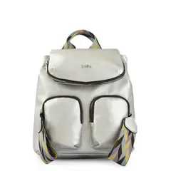 ZIOL - Mochila con tapa mediana colinne plateado