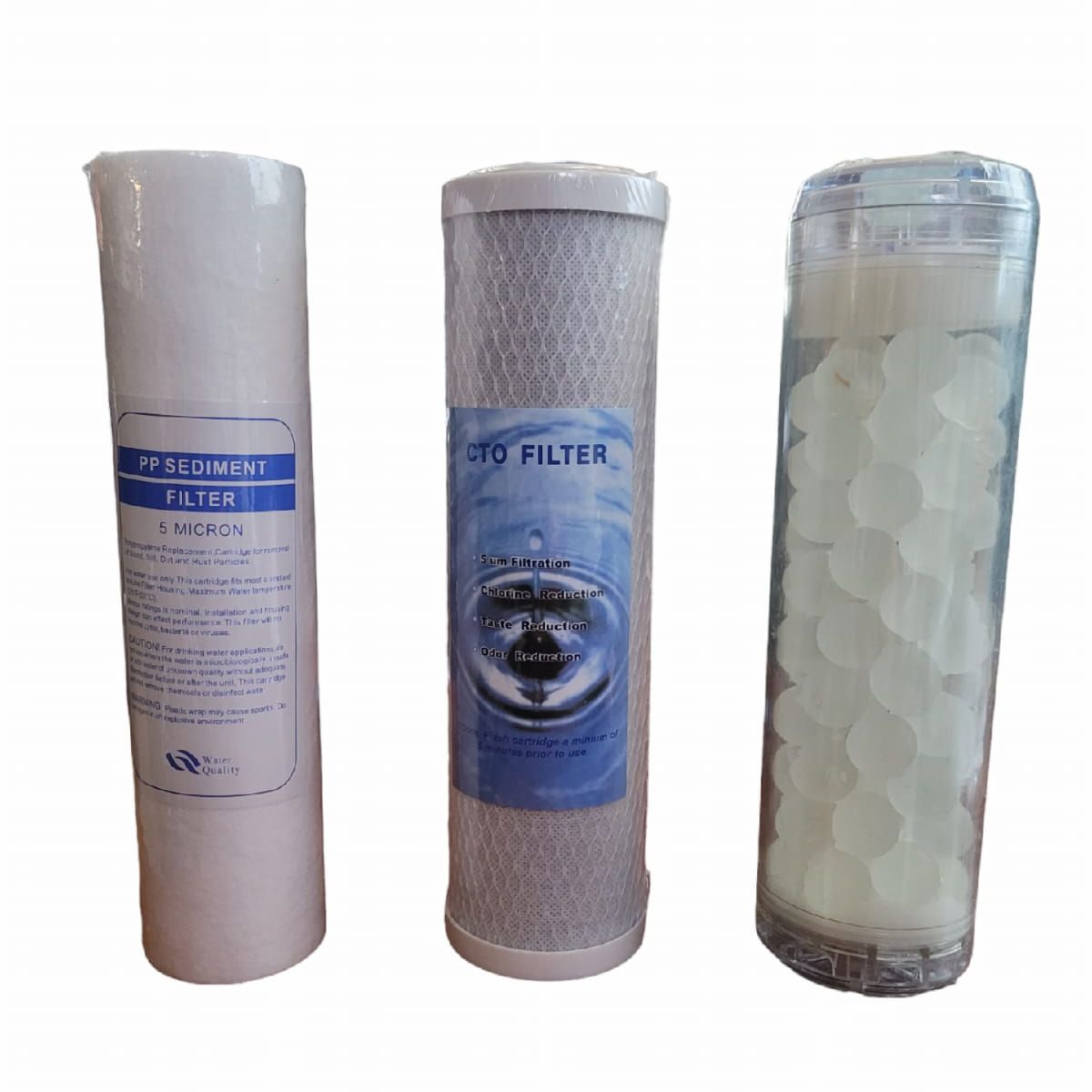 GENERICO - Kit repuesto filtro de agua triple 10 x 25 - 275 polifosfato