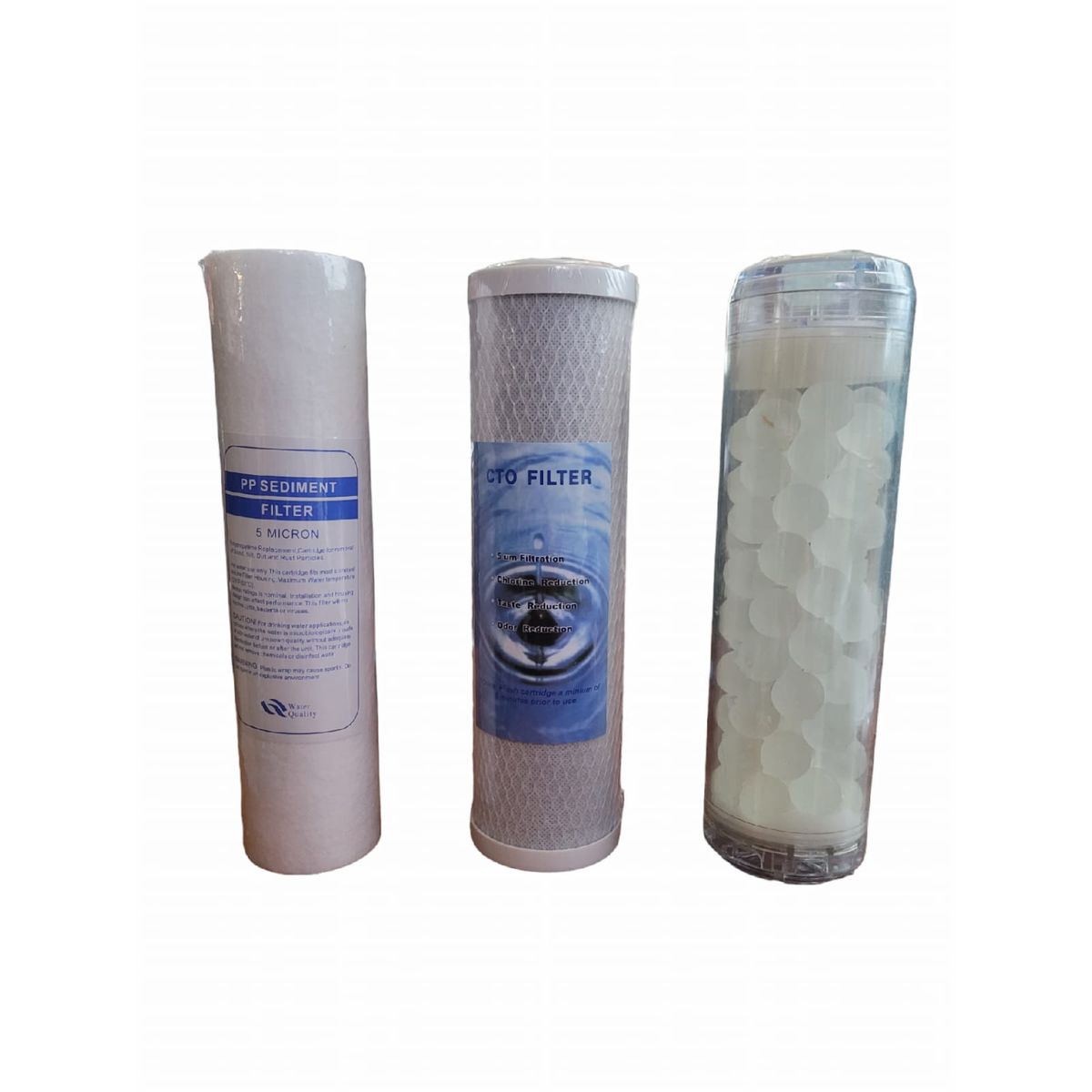 GENERICO - Kit repuesto filtro de agua triple 10 x 25 - 275 polifosfato