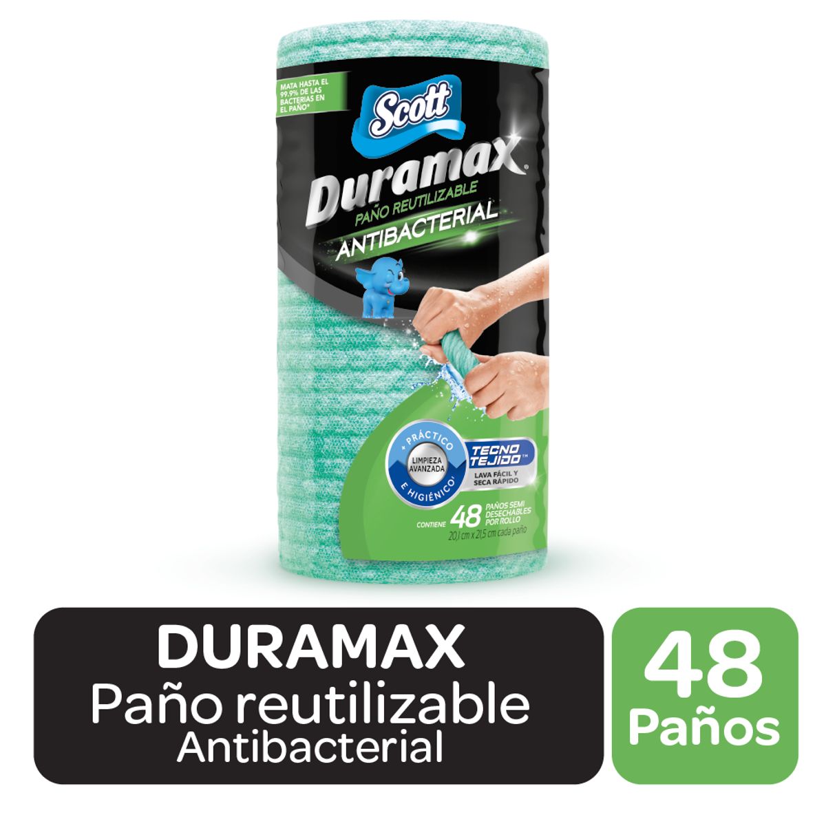 GENERICO - Paño Antibacterial  Reutilizable Scott Duramax - 48 uds